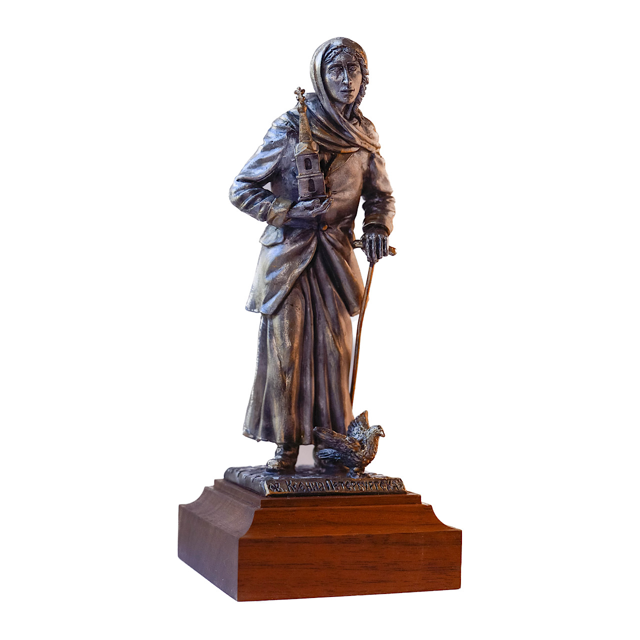 Статуэтка святой блаженной Ксении Петербургской. Металл. Ручная работа. Высота 19 см
