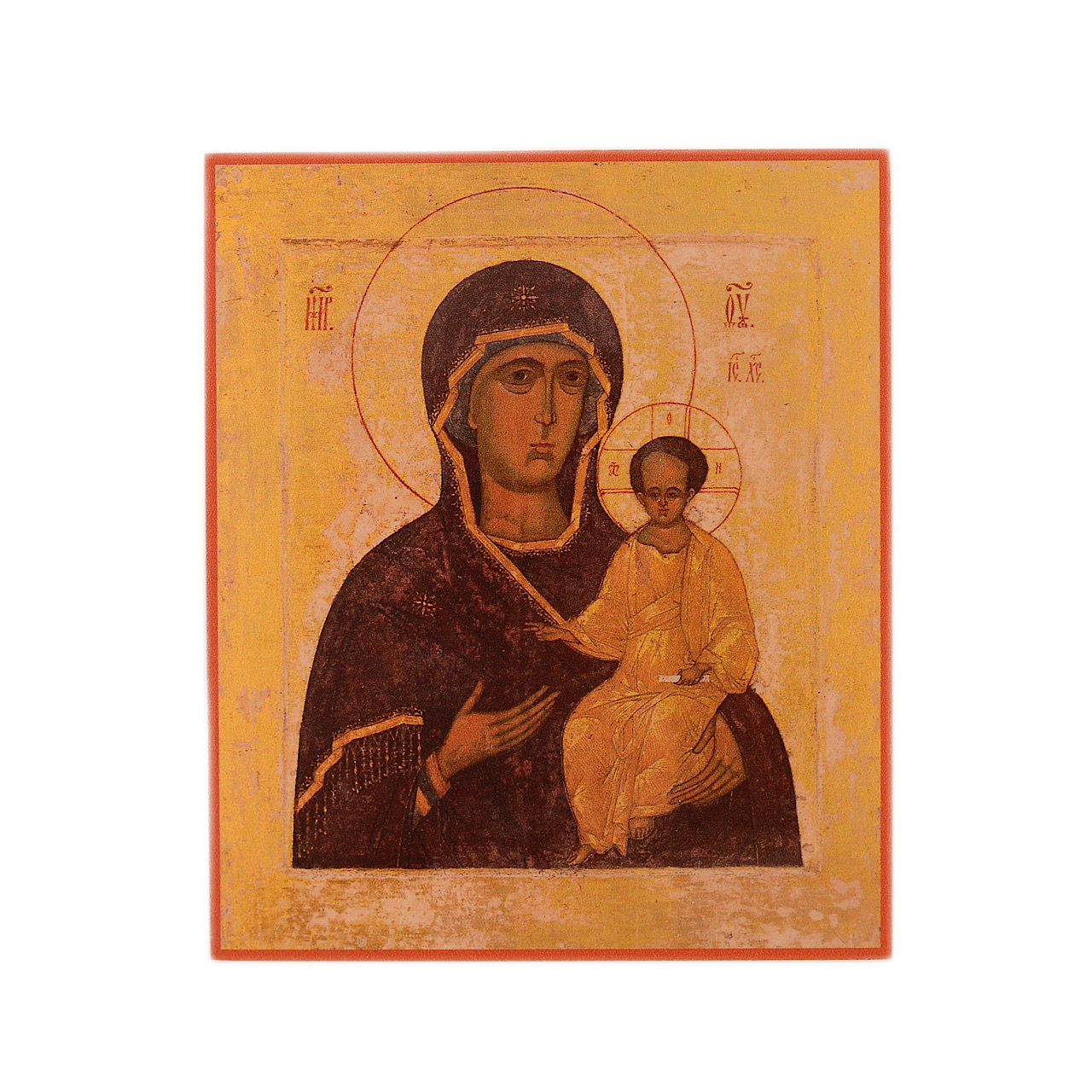 Смоленская икона Божией Матери «Одигитрия», древнерусская традиция, 10,5х9 